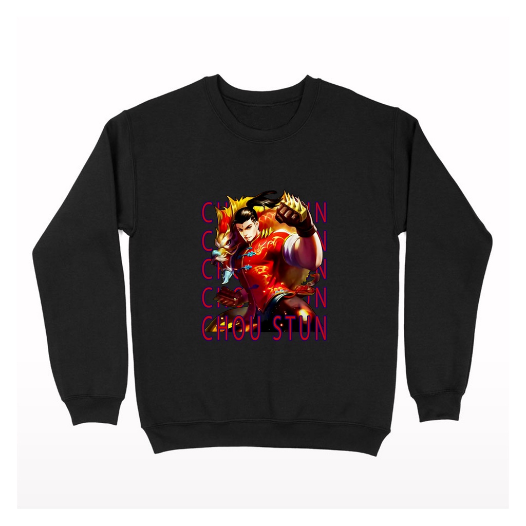 SWEATER CREWNECK ANIME CHOU STUN MOBILE LEGENDS MANGA DYRROTH SILVANNA RUBY LESLEY GUSION PAQUITO BA