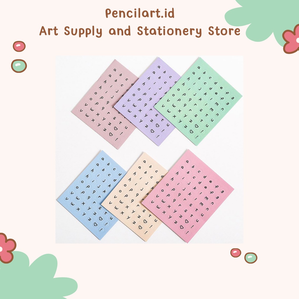 

Sticker Alphabet Huruf Kecil bulat 1 lembar