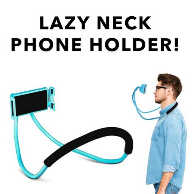 LAZYPOD HOLDER LEHER SANDARAN HP SMARTPHONE  FLEKSIBEL VLOG VIDEO CALL YOUTUBE LAZY NECK |2013