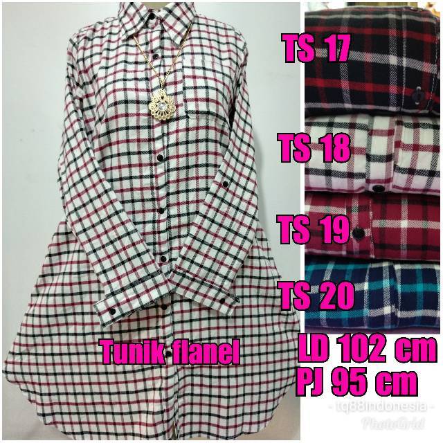 Tunik flanel/tunik/tunik kotak/hem tunik/tunik murah/kemeja tunik/hem kotak/boyfriend shirt/hem