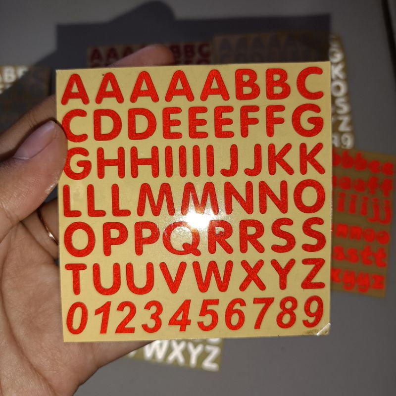 Stiker cutting abjad abcd reflective