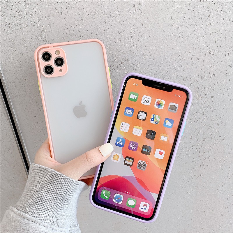 Lens Cover Case iPhone (Seri 1) Full Cover Camera Protector Casing Hybrid Matte Pastel Color