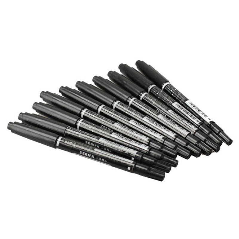 ZEBILI Spidol Permanen Serbaguna Dual Head Marker Waterproof 10 PCS - DH100