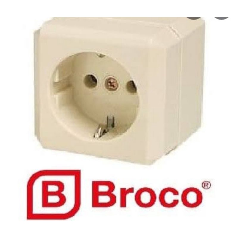 STOP KONTAK BROCO TEMPEL Saklar Kayu OB OUTBO