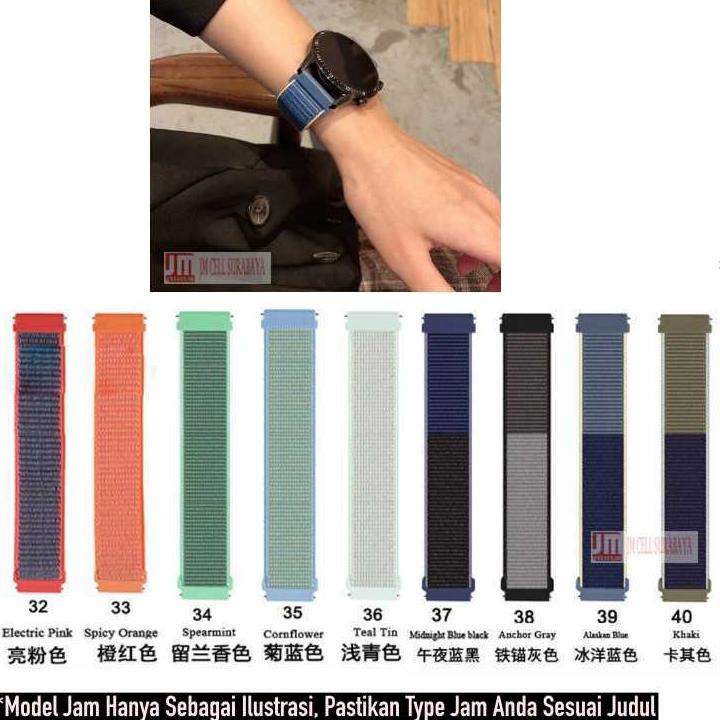 New Tali Jam 20mm Woven Sport Loop Strap Samsung Gear S2 Classic / Garmin Venu / Venu SQ Square.,