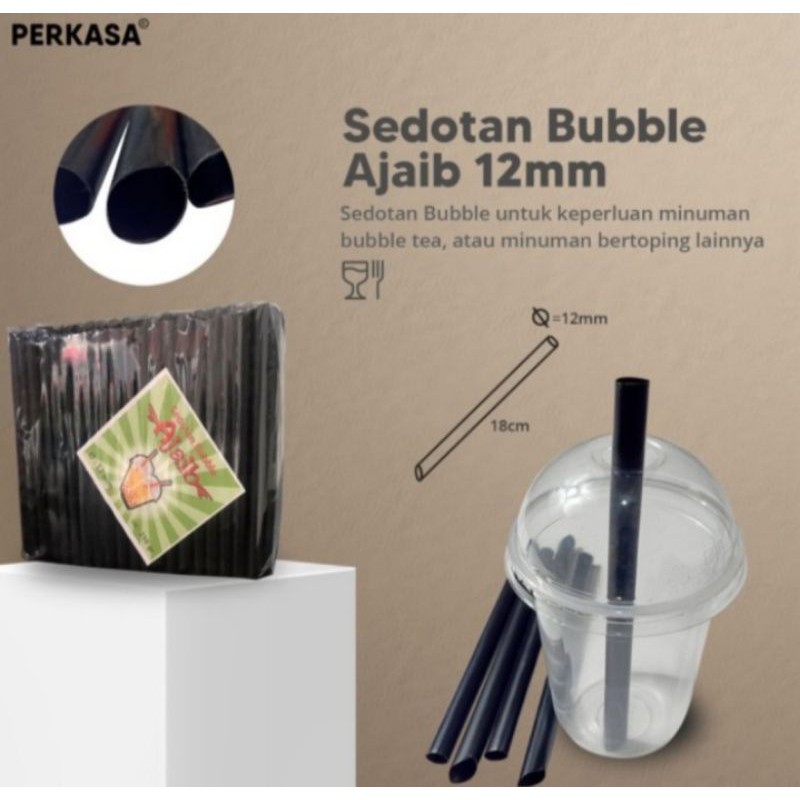 sedotan buble Boba besar 12 mm isi 180 pcs