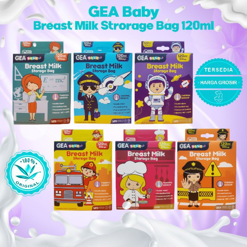 GEA Baby kantong ASI 120 ml 30bags 120ml 30 breast milk storage bag breastmilk