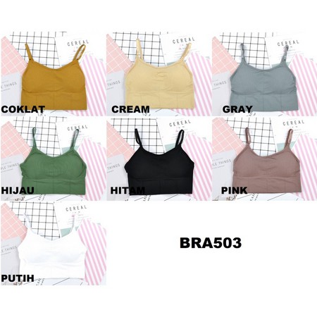 BRA503 Pakaian Dalam Wanita Bra Polos Yoga Bra Push Up Tanpa Kawat Sport Bra Impor