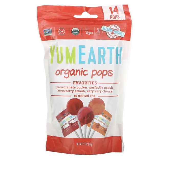 

YumEarth Oragnic Pops , Assorted Flavour, 14 Pops - 50 Pops
