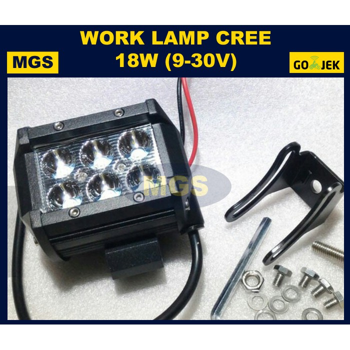 Work Lamp (Lampu Kerja) 18W Putih (9-30V) Cree