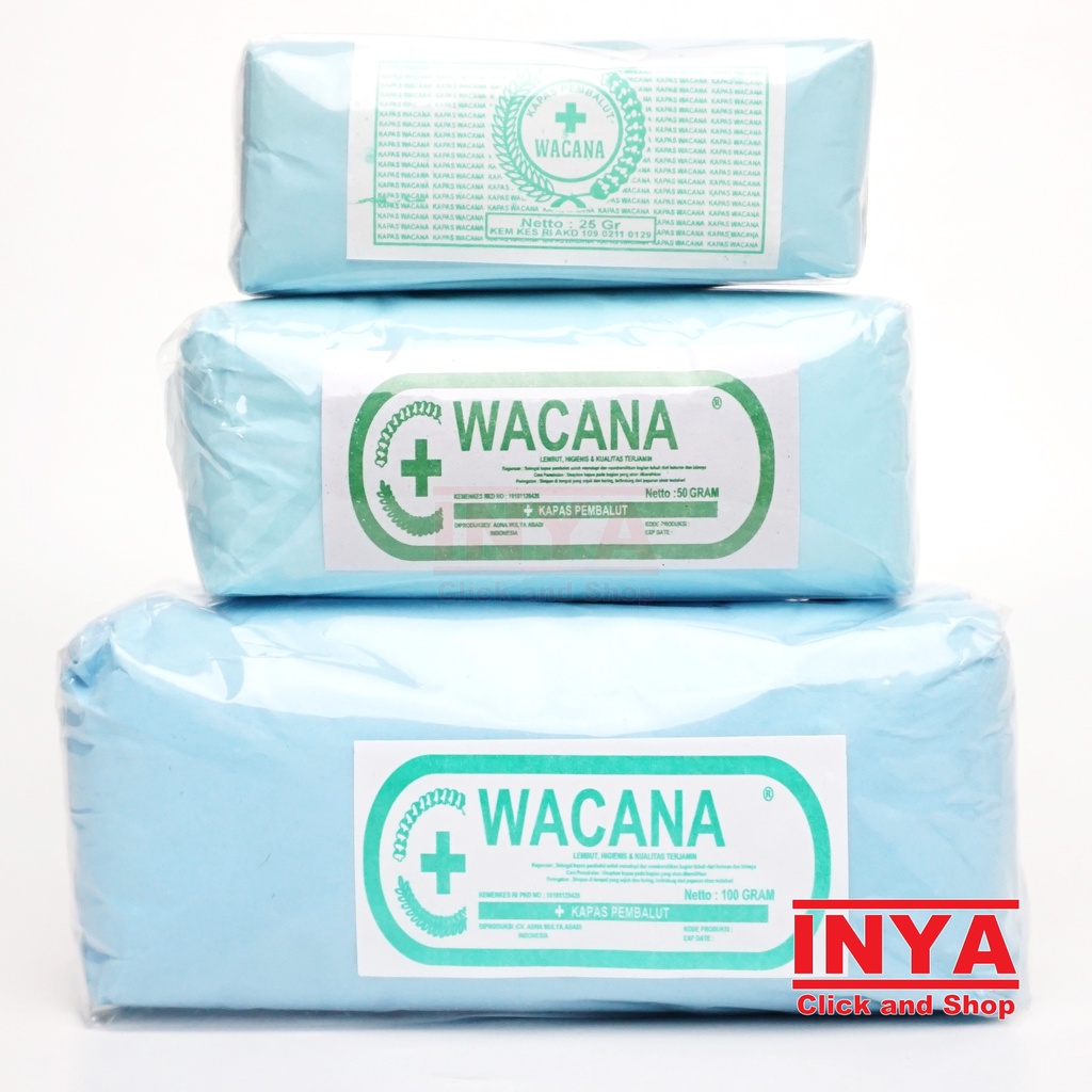 WACANA KAPAS PEMBALUT STERIL 50gr - Pembersih Luka P3K Medical Cotton