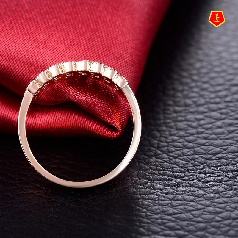 [Ready Stock]Simple Fashion Diamond Ring High-Grade Rose Gold