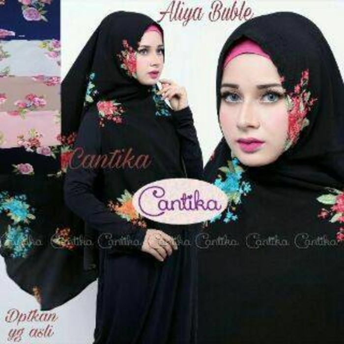 Free Ongkir  Khimar Aliya Buble  Hijab Jilbab Wanita Kerudung Muslimah Murah