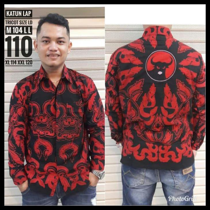 BATIK SOLO KEMEJA HEM PANJANG PDI PERJUANGAN PDI-P 3 BARCELLONE BATIK