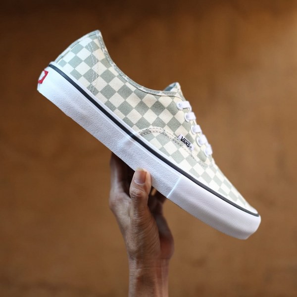 Vans Original Authentic Pro Dessert Sage Checkerboard