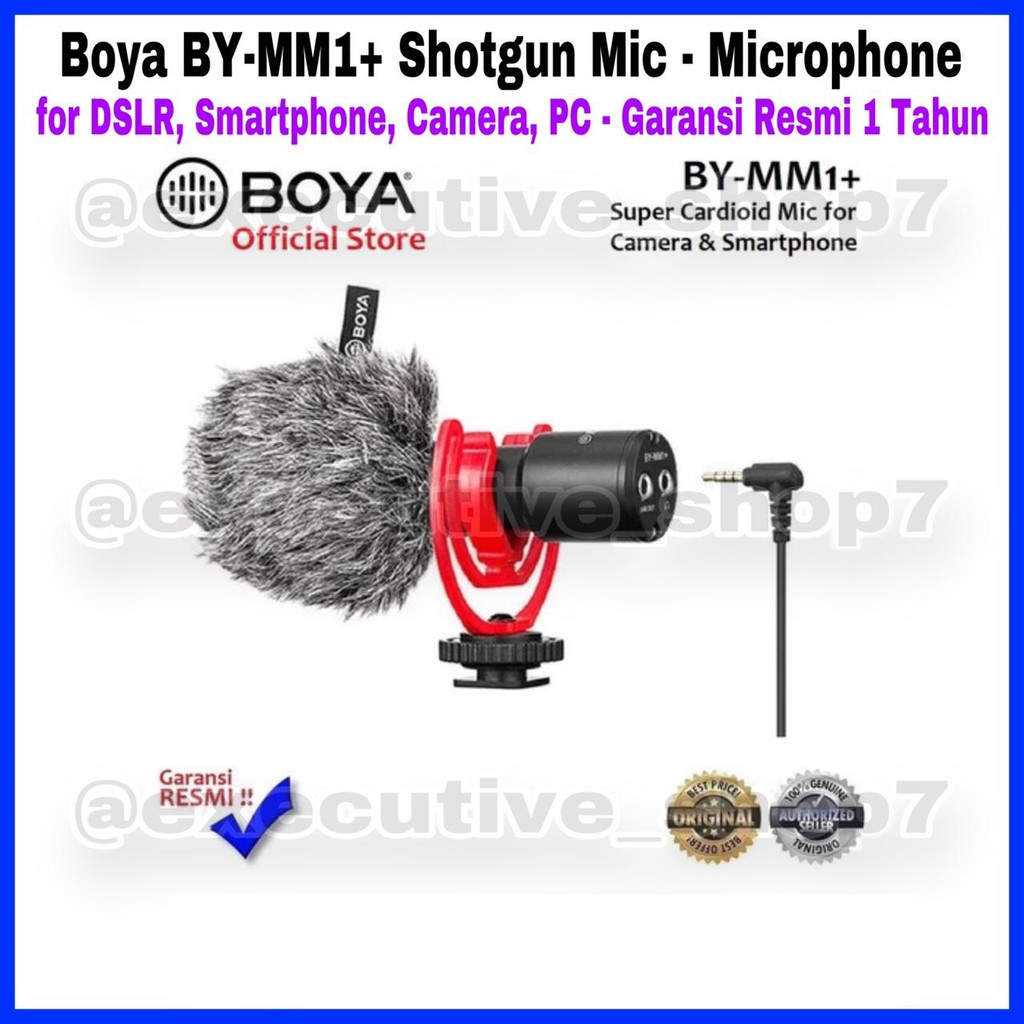 Boya BY-MM1+ Shogun Mic - Microphone for DSLR, Smartphone, Camera, PC - Garansi Resmi 1 Tahun