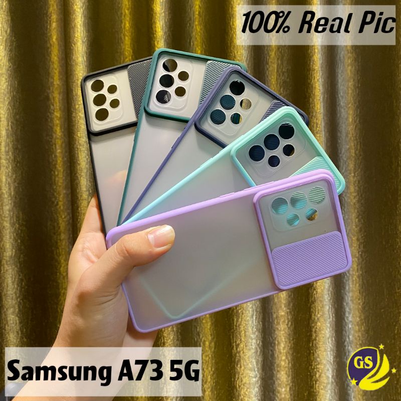 Samsung A13 4G / Samsung A03 A23 A33 A53 A73 5G A22 4G 5G A32 A52 A52S A72 4G 5G Slide Case Protection Camera Matte Candy Sliding Softcase Casing Pelindung Kamera