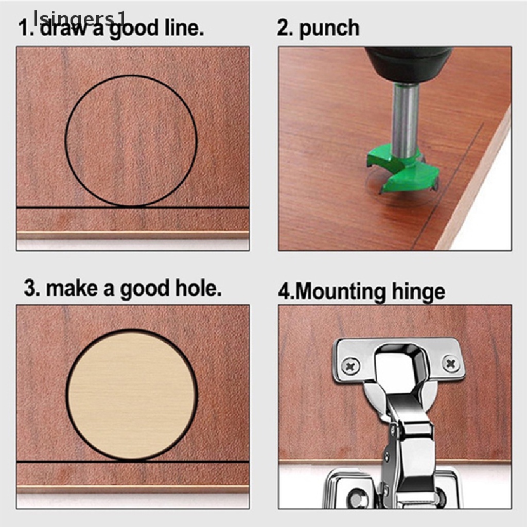 (lsingers1) Alat Bantu Pengeboran Engsel Ukuran 35mm Untuk Tukang Kayu