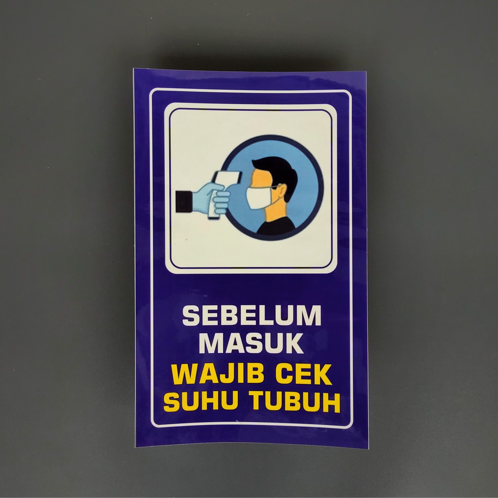 

Stiker Sebelum Masuk Wajib Cek Suhu Tubuh | Stiker Vinyl Wajib Cek suhu Tubuh