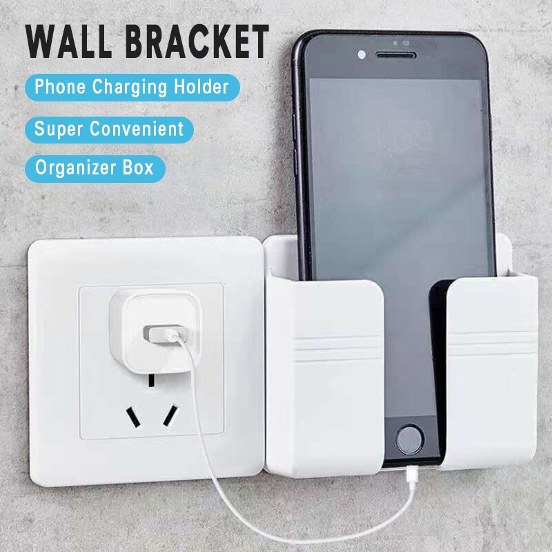 Rak Gantung HP Charger Remote Tempel Tembok / Portable Charger Rack Shelf Phone Charging Holder