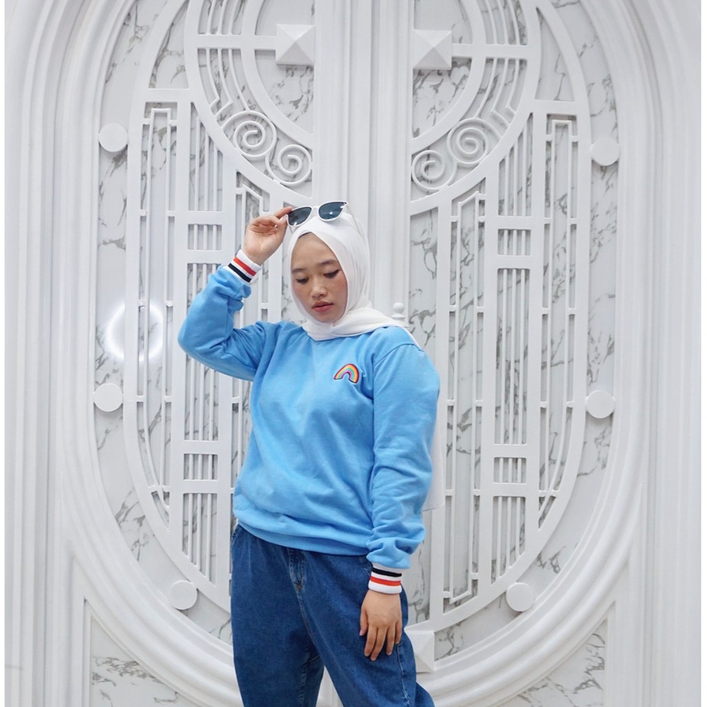 RAINBOW SWEATER II SEWATER CRAWNECK PELANGI