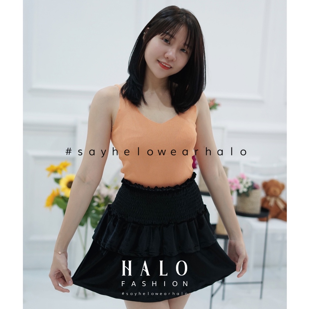 [HaloFashion] Franda Sexy Mini Skirt Elegant Velvet Skirt Korean Fashion