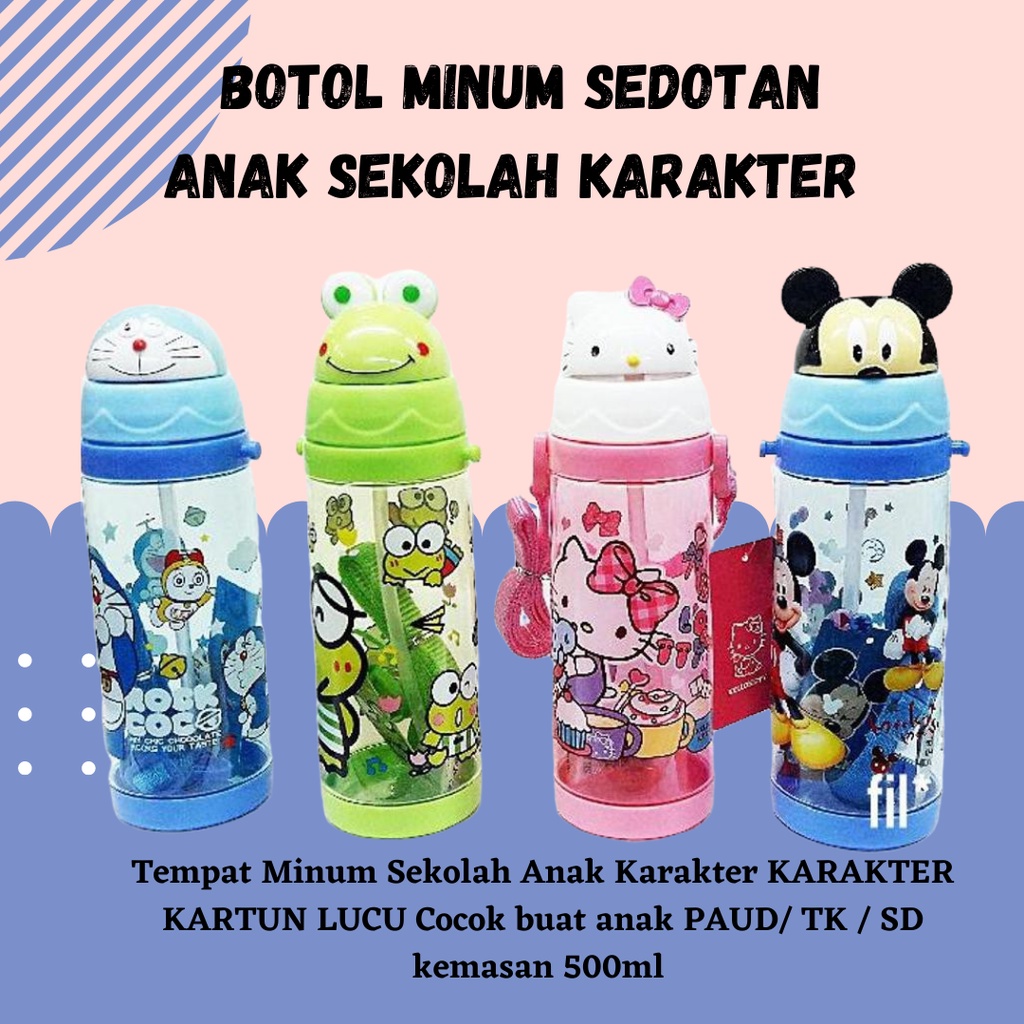 BOLEH PILIH MOTIF! Botol Minum Anak Botol Minum Kepala Karakter BPA FREE