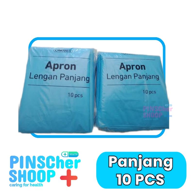 APRON PANJANG BIRU DISPOSIBLE ISI 10 PCS ONEMED PER BOX