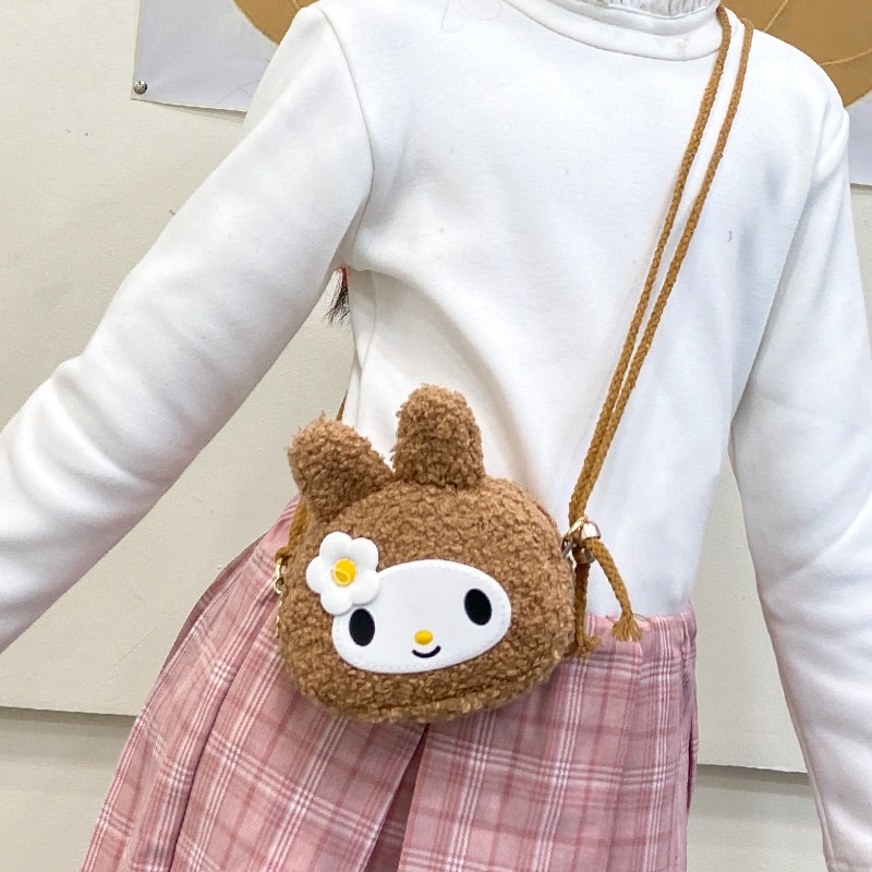 HappyOliver MELODY FUR BAG tas import resleting model hand bag anak perempuan