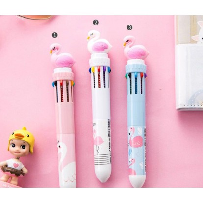 Pulpen 10 Warna KARAKTER Flamingo Unicom Lucu termurah Untuk Hadiah/stationery Sekolah office bagus