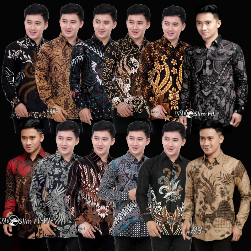 Batik Pria Lengan Panjang BATIK NAKULA HRB026 motif KERATONAN Kode 002 size M L XL XXL Reguler