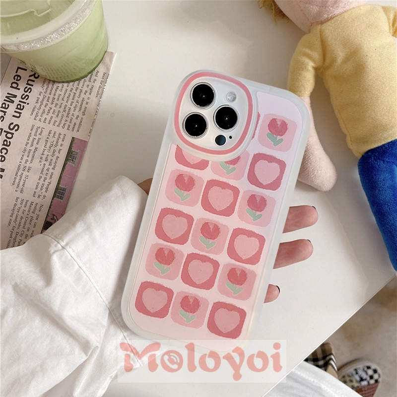 Soft Case TPU Motif Bunga Tulip Untuk IPhone 11 13 12 Pro Max 7 8 6 6s Plus XR XS Max X SE 2020