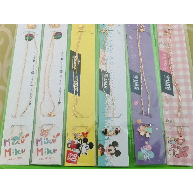 Kalung anak glow in the dark kupu, whale,my little twin star, mickey minnie, my melody UBS 700 16K