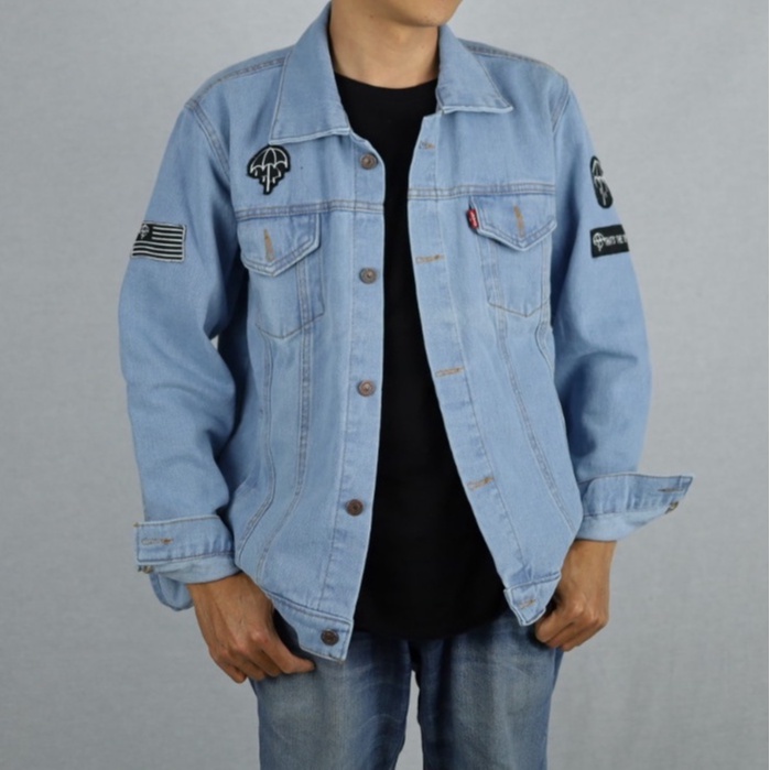 Jaket Jeans Pria Bordir / Jaket Jeans Emblem Band - Nirvana / The Beatles / BMTH-BMTH Bioblitz