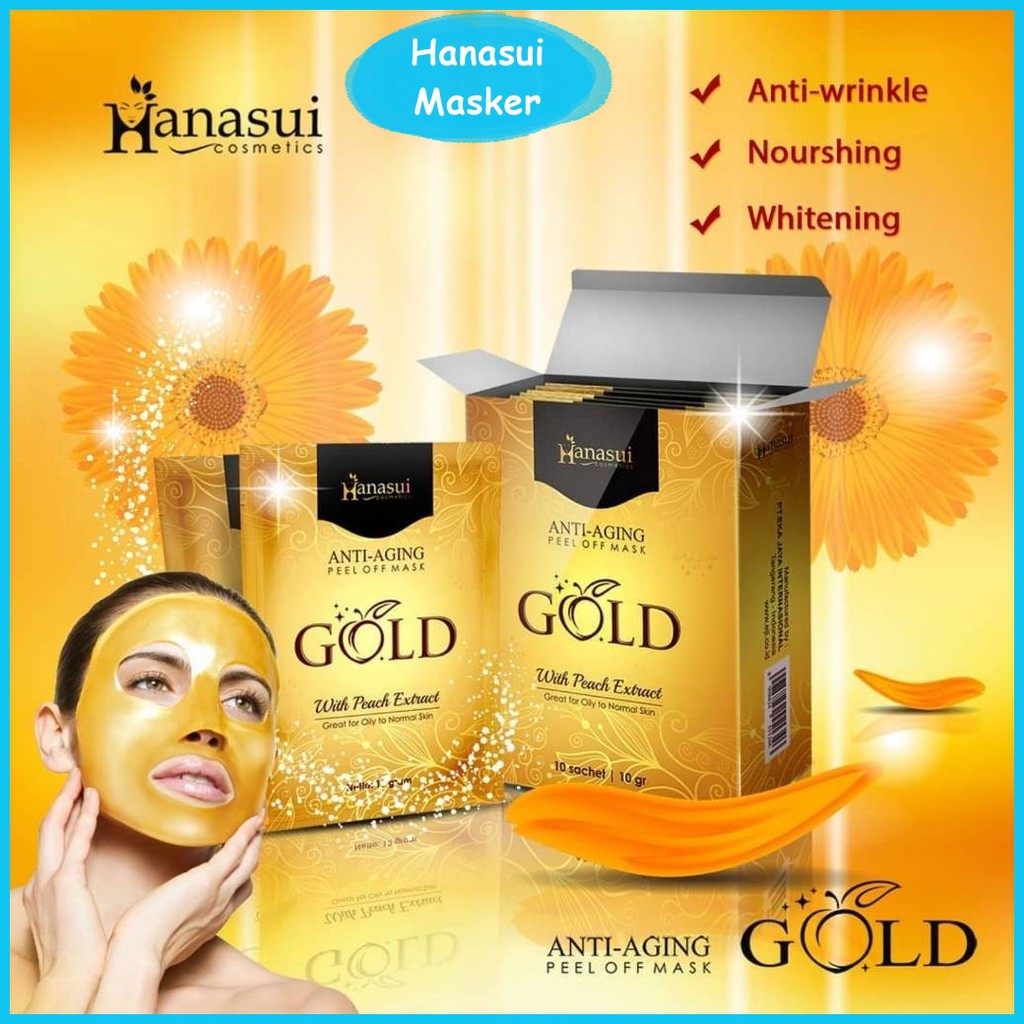 HANASUI MASKER LUMPUR / GOLD WHITENING / Pure Pomegranate/ Dark Choco/ PEARL ESSENCE Peel of Mask