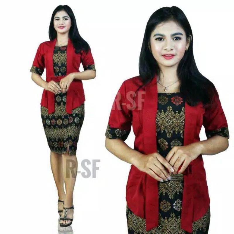 Terbaruu!!! setelan Kebaya kutubaru ETP lengan pendek best seller / maroon / navy / abu / hitam