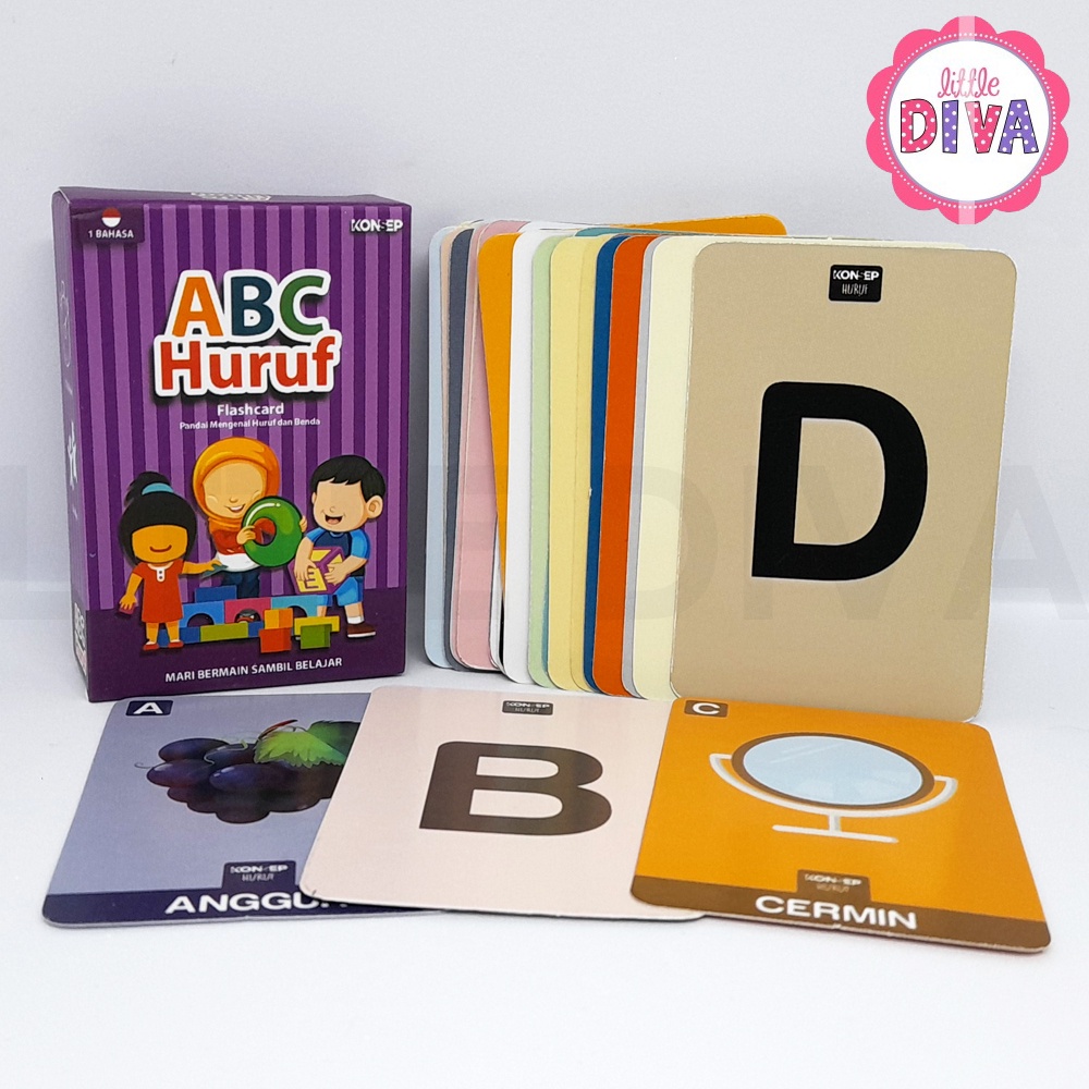 FLASH CARD HURUF Kartu Pintar Alfabet Edukasi Anak Belajar Huruf ALPHABET - KONSEP ISI 48 KARTU pintar mainan edukasi flashcards flash card anak membaca alfabet