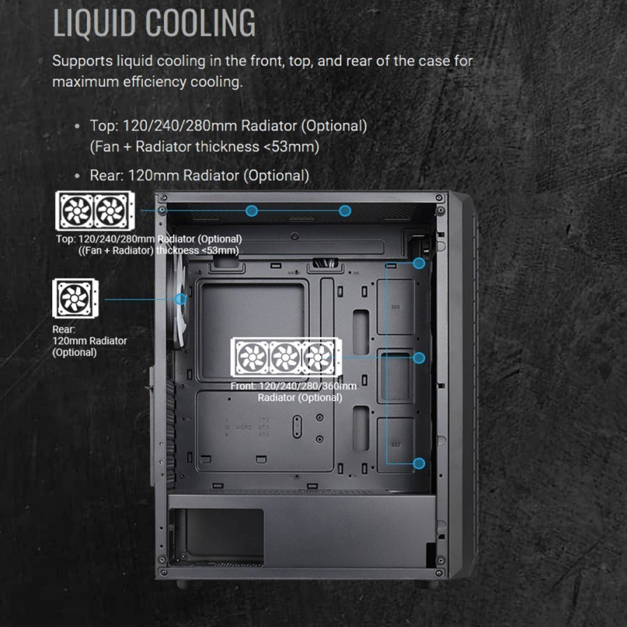 AEROCOOL BEAM V2 + 4 FAN FRGB - TEMPERED GLASS GAMING CASE