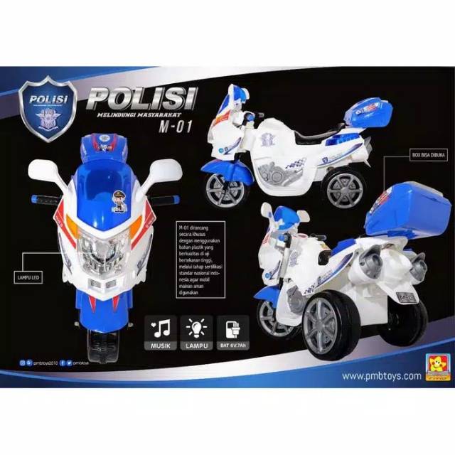Mobil Motor Aki Mainan Anak Polisi PMB M-01