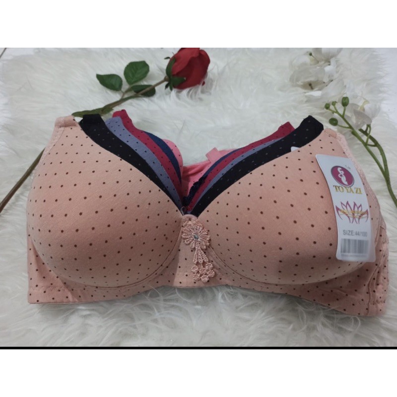 BH Bra Fashion Wanita / BH Busa Tipis Tanpa Kawat kancing 3 / TYZ BINTIK 245