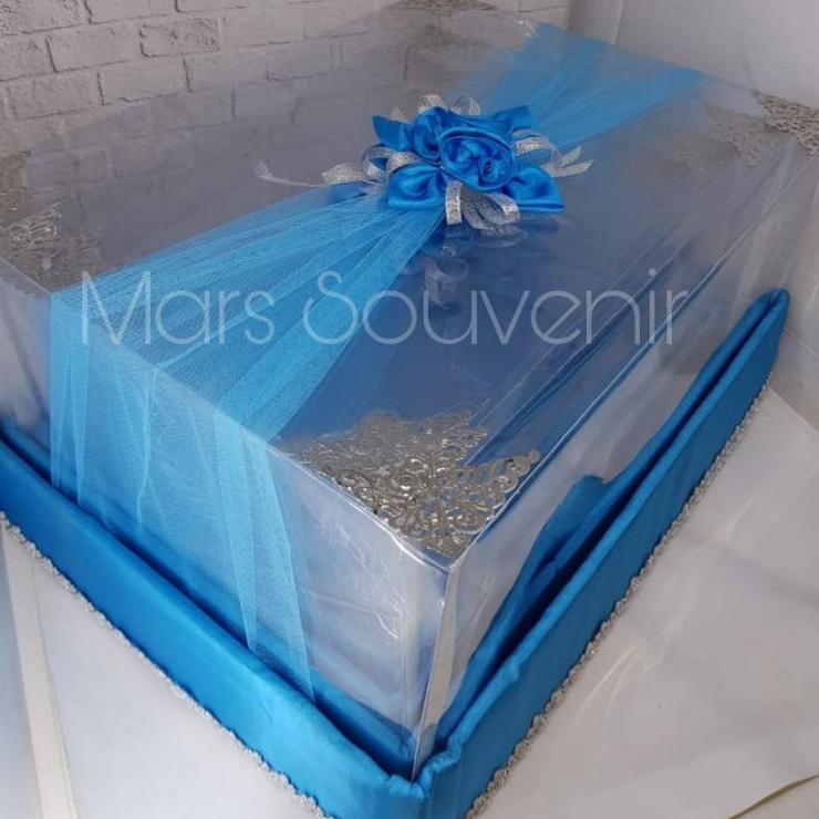 

♥ Kotak Hantaran - Seserahan Mika Tile 1 Set Isi 4 Box UK Sedang- ➣