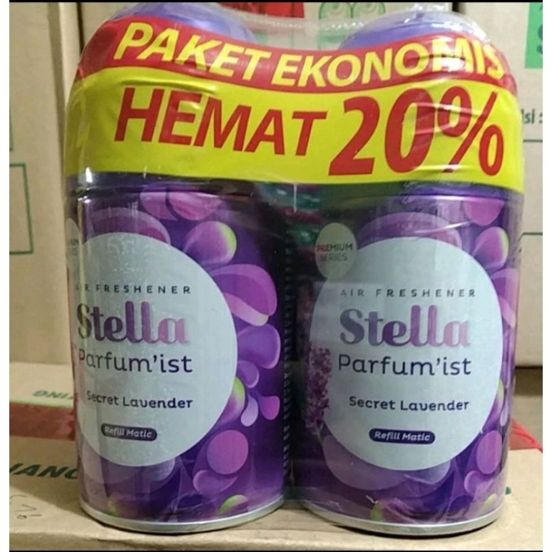 STELLA REFILL MATIC 2x225ML SECRET LAVENDER PAKET HEMAT - REFILL PENGHARUM RUANGAN OTOMATIS