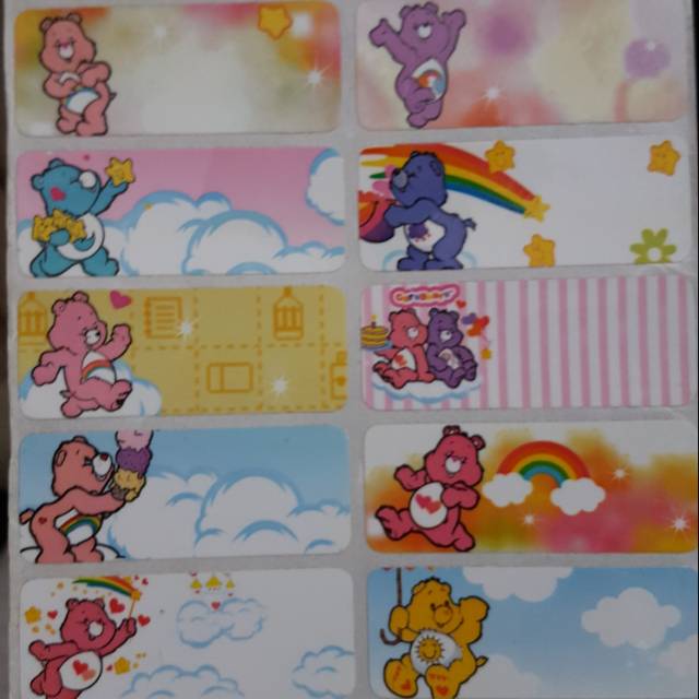 

Label nama CARE BEAR sticker nama anti air