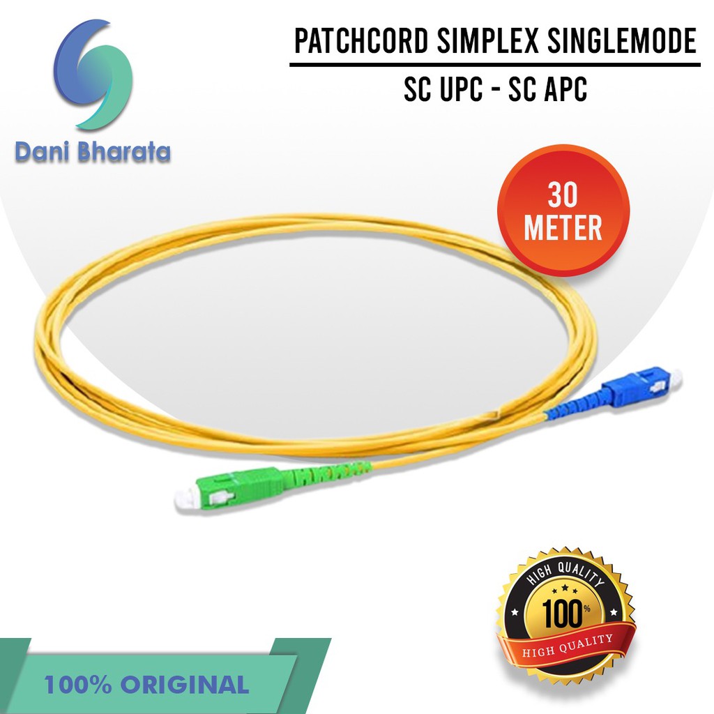 Kabel 𝗣𝗮𝘁𝗰𝗵𝗰𝗼𝗿𝗱 30 Meter SC UPC To SC APC SM Kabel Jumper Fiber