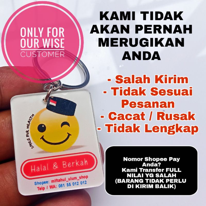 Gantungan Kunci Reminder - Dedicated for Our Lovely Wise Customers - SOLUSI BILA BARANG SALAH KIRIM - TIDAK SESUAI PESANAN - CACAT / RUSAK - KURANG LENGKAP - SOLUSINYA ADA DI DESKRIPSI