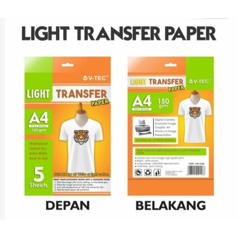 

V-TEC TRANSFER PAPER ( LIGHT ) A4