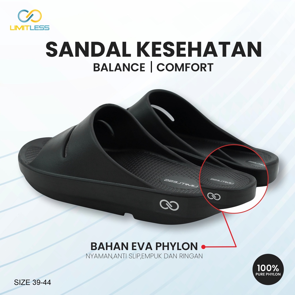 Sandal Selop Pria Karet Eva Terbaru Sendal Pria Terapi Slip On Murah Limitless Sandal Unisex Slop