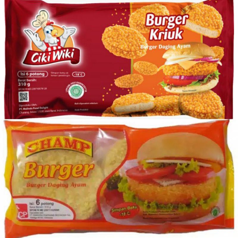 Champ Burger/Champ/Crispy Chicken Burger/Champ Chicken Burger Isi 6/Champ/Cikiwiki Burger