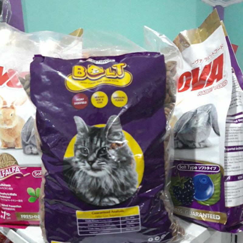 Makanan Kucing Murah Bolt Cat Repack 1kg Makanan Kucing Ecer