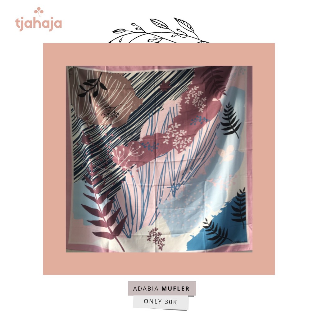Jilbab Motif Segi Empat ADABIA MUFLER seri ILLUSKA Ungu Bitu Muda Baru Original